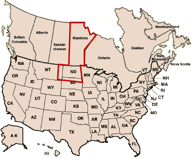 Northern Plains States Map